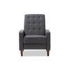 Baxton Studio Mathias Mid-century Modern Grey Fabric Upholstered Lounge Chair