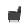 Baxton Studio Mathias Mid-century Modern Grey Fabric Upholstered Lounge Chair