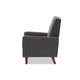 Baxton Studio Mathias Mid-century Modern Grey Fabric Upholstered Lounge Chair