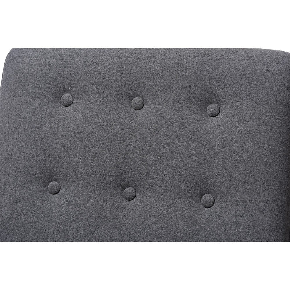 Baxton Studio Mathias Mid-century Modern Grey Fabric Upholstered Lounge Chair