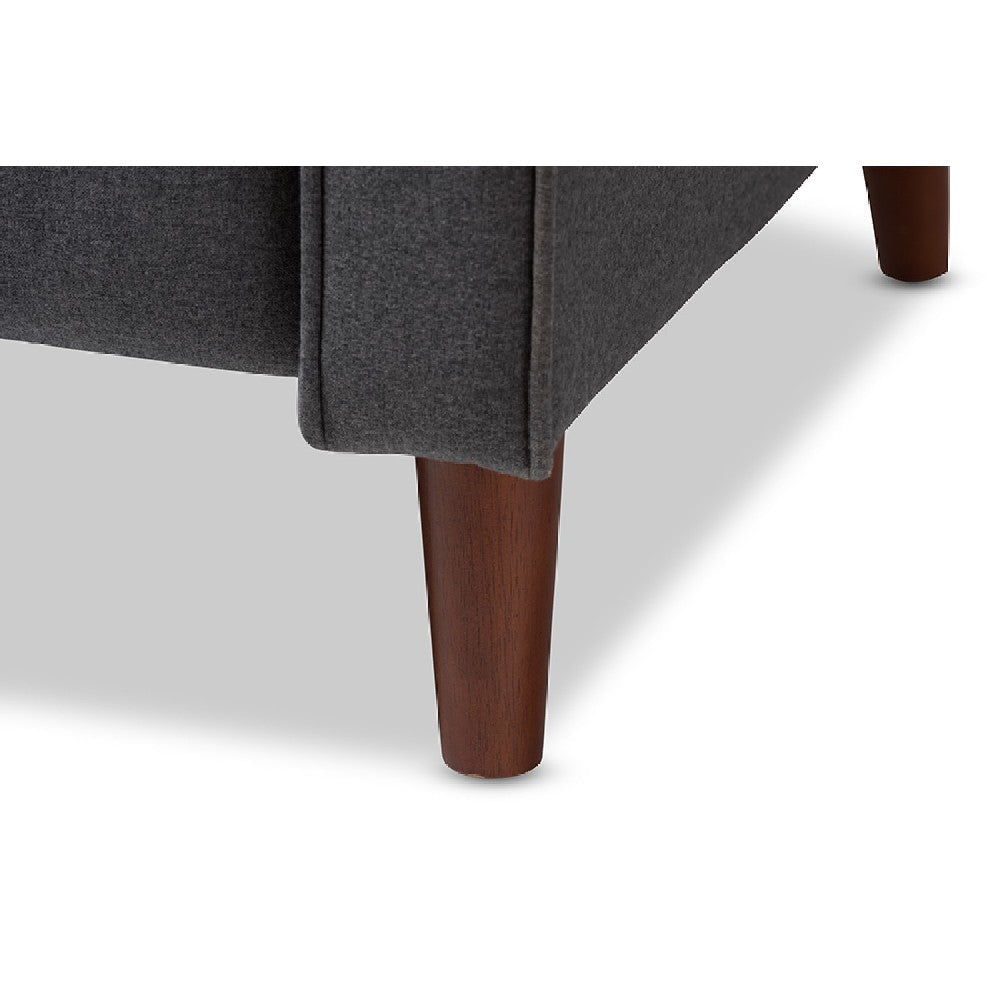 Baxton Studio Mathias Mid-century Modern Grey Fabric Upholstered Lounge Chair
