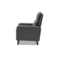 Baxton Studio Casanova Mid-century Modern Grey Fabric Upholstered Lounge Chair WHI-1707-Gray