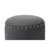 Baxton Studio Rosine Modern and Contemporary Dark Grey Fabric Upholstered Nail Trim Ottoman