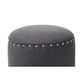 Baxton Studio Rosine Modern and Contemporary Dark Grey Fabric Upholstered Nail Trim Ottoman