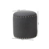 Baxton Studio Rosine Modern and Contemporary Dark Grey Fabric Upholstered Nail Trim Ottoman