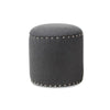 Baxton Studio Rosine Modern and Contemporary Dark Grey Fabric Upholstered Nail Trim Ottoman
