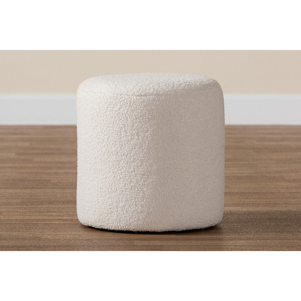 Baxton Studio Tori Modern and Contemporary Ivory Boucle Upholstered Ottoman WHI-1708A-Beige-Ottoman