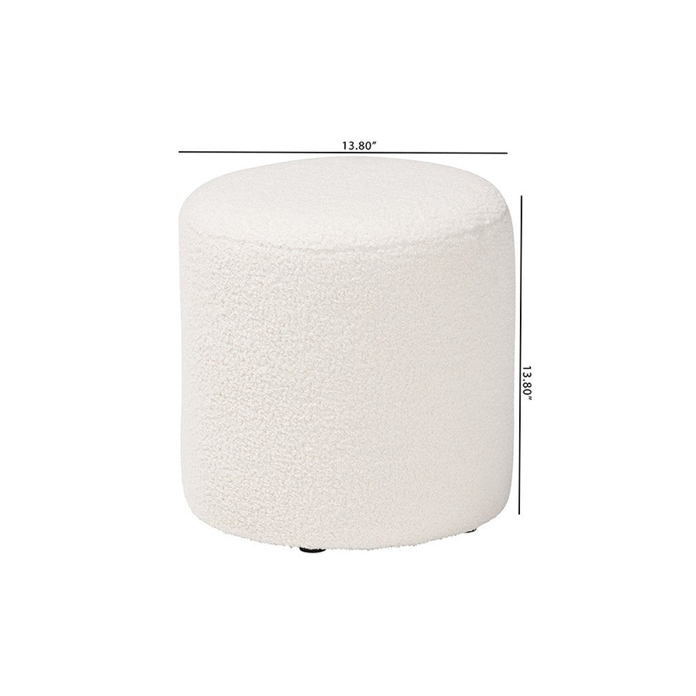 Baxton Studio Tori Modern and Contemporary Ivory Boucle Upholstered Ottoman