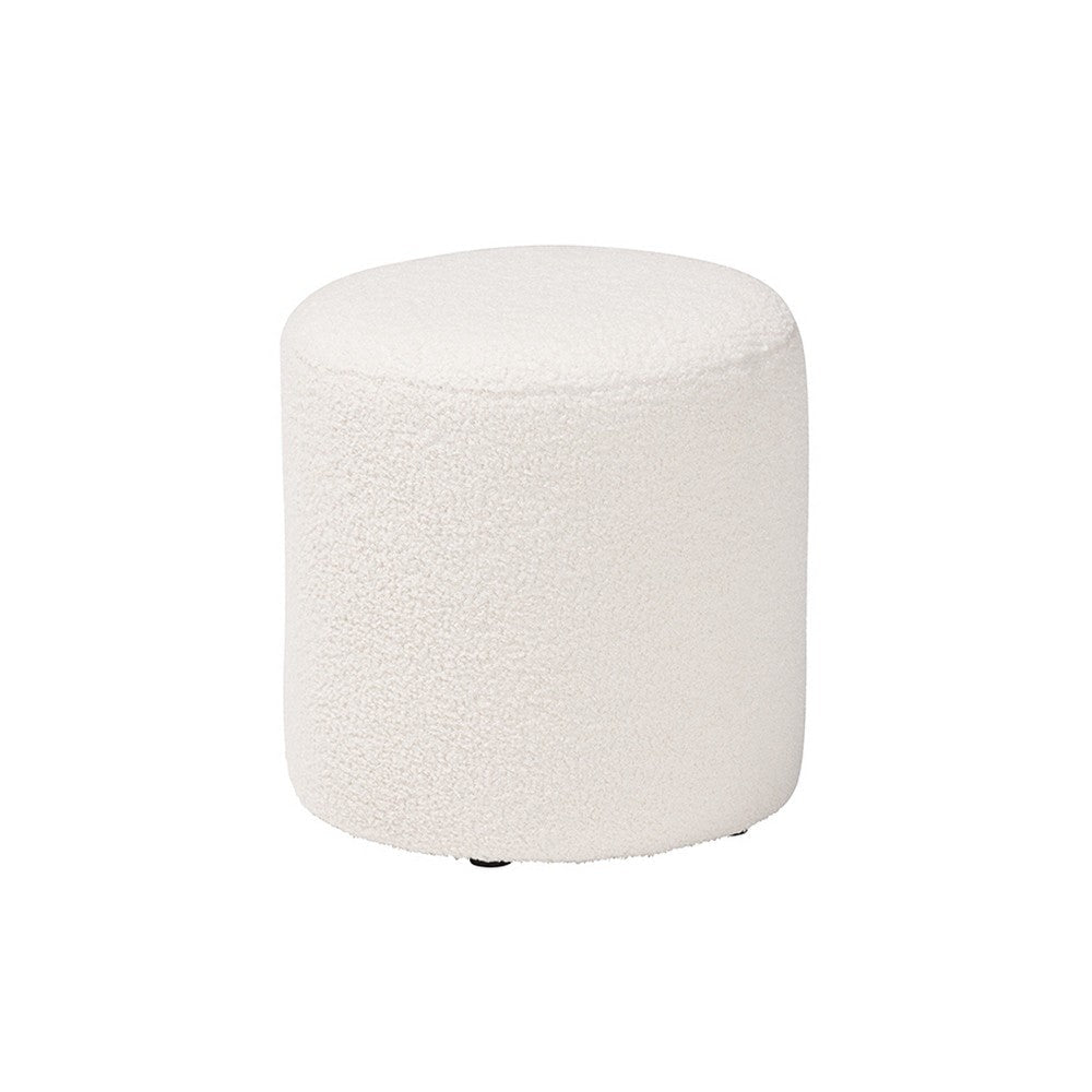 Baxton Studio Tori Modern and Contemporary Ivory Boucle Upholstered Ottoman WHI-1708A-Beige-Ottoman