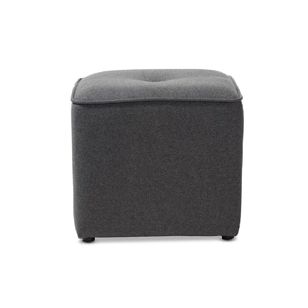 Baxton Studio Corinne Modern and Contemporary Dark Grey Fabric Upholstered Ottoman