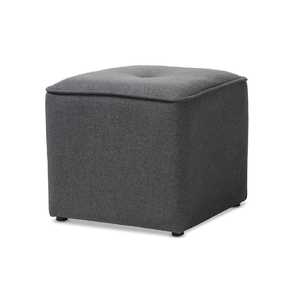 Baxton Studio Corinne Modern and Contemporary Dark Grey Fabric Upholstered Ottoman