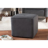 Baxton Studio Corinne Modern and Contemporary Dark Grey Fabric Upholstered Ottoman