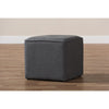 Baxton Studio Corinne Modern and Contemporary Dark Grey Fabric Upholstered Ottoman