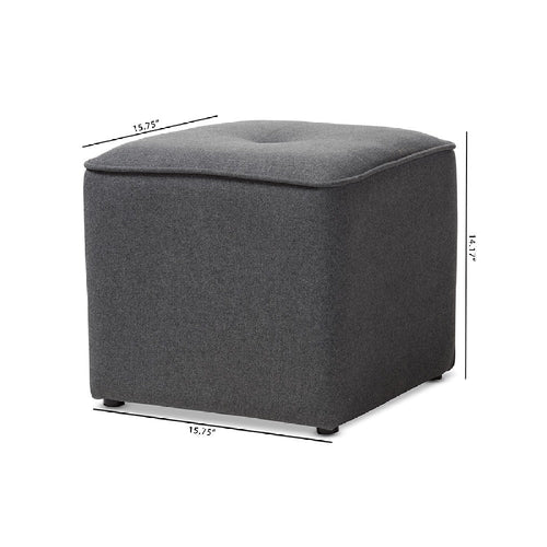Baxton Studio Corinne Modern and Contemporary Dark Grey Fabric Upholstered Ottoman