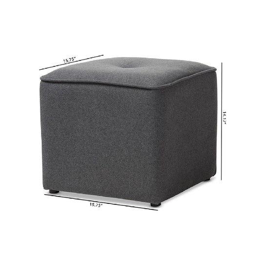 Baxton Studio Corinne Modern and Contemporary Dark Grey Fabric Upholstered Ottoman