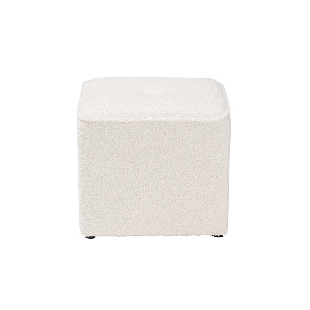 Baxton Studio Isaiah Modern and Contemporary Ivory Boucle Upholstered Ottoman WHI-1709A-Beige-Ottoman