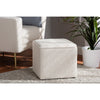 Baxton Studio Isaiah Modern and Contemporary Ivory Boucle Upholstered Ottoman WHI-1709A-Beige-Ottoman