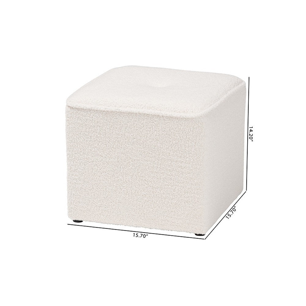 Baxton Studio Isaiah Modern and Contemporary Ivory Boucle Upholstered Ottoman