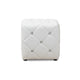 Baxton Studio Stacey Modern and Contemporary White Faux Leather Upholstered Ottoman