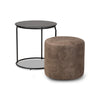 Baxton Studio Kira Modern and Contemporary Black with Grey and Brown 2-Piece Nesting Table and Ottoman Set WHI-180430-Grey-Black-2PC-Set