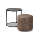 Baxton Studio Kira Modern and Contemporary Black with Grey and Brown 2-Piece Nesting Table and Ottoman Set WHI-180430-Grey-Black-2PC-Set