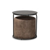 Baxton Studio Kira Modern and Contemporary Black with Grey and Brown 2-Piece Nesting Table and Ottoman Set WHI-180430-Grey-Black-2PC-Set