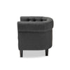Baxton Studio Bisset Classic and Traditional Gray Fabric Upholstered Chesterfield Chair WHI-1809-Grey-CC