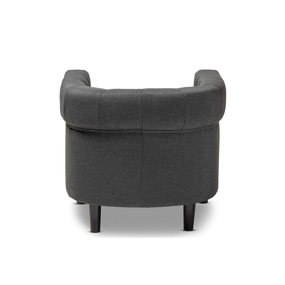 Baxton Studio Bisset Classic and Traditional Gray Fabric Upholstered Chesterfield Chair WHI-1809-Grey-CC
