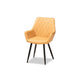 Baxton Studio Astrid Mid-Century Contemporary Tan Faux Leather Upholstered and Black Metal 4-Piece Dining Chair Set