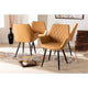Baxton Studio Astrid Mid-Century Contemporary Tan Faux Leather Upholstered and Black Metal 4-Piece Dining Chair Set