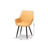 Baxton Studio Astrid Mid-Century Contemporary Tan Faux Leather Upholstered and Black Metal 4-Piece Dining Chair Set