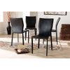 Baxton Studio Heidi Modern and Contemporary Black Faux Leather Upholstered 4-Piece Dining Chair Set