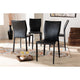 Baxton Studio Heidi Modern and Contemporary Black Faux Leather Upholstered 4-Piece Dining Chair Set