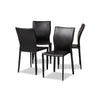 Baxton Studio Heidi Modern and Contemporary Black Faux Leather Upholstered 4-Piece Dining Chair Set