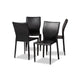 Baxton Studio Heidi Modern and Contemporary Black Faux Leather Upholstered 4-Piece Dining Chair Set