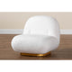 Baxton Studio Paiva Modern and Contemporary White Boucle Upholstered and Brushed Gold Finished Accent Chair