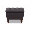 Baxton Studio Annabelle Modern and Contemporary Dark Grey Fabric Upholstered Walnut Wood Finished Button-Tufted Storage Ottoman
