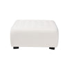 Baxton Studio Athena Modern and Contemporary Ivory Boucle Upholstered and Black Finished Wood Square Ottoman WHI-2211-Beige-Ottoman