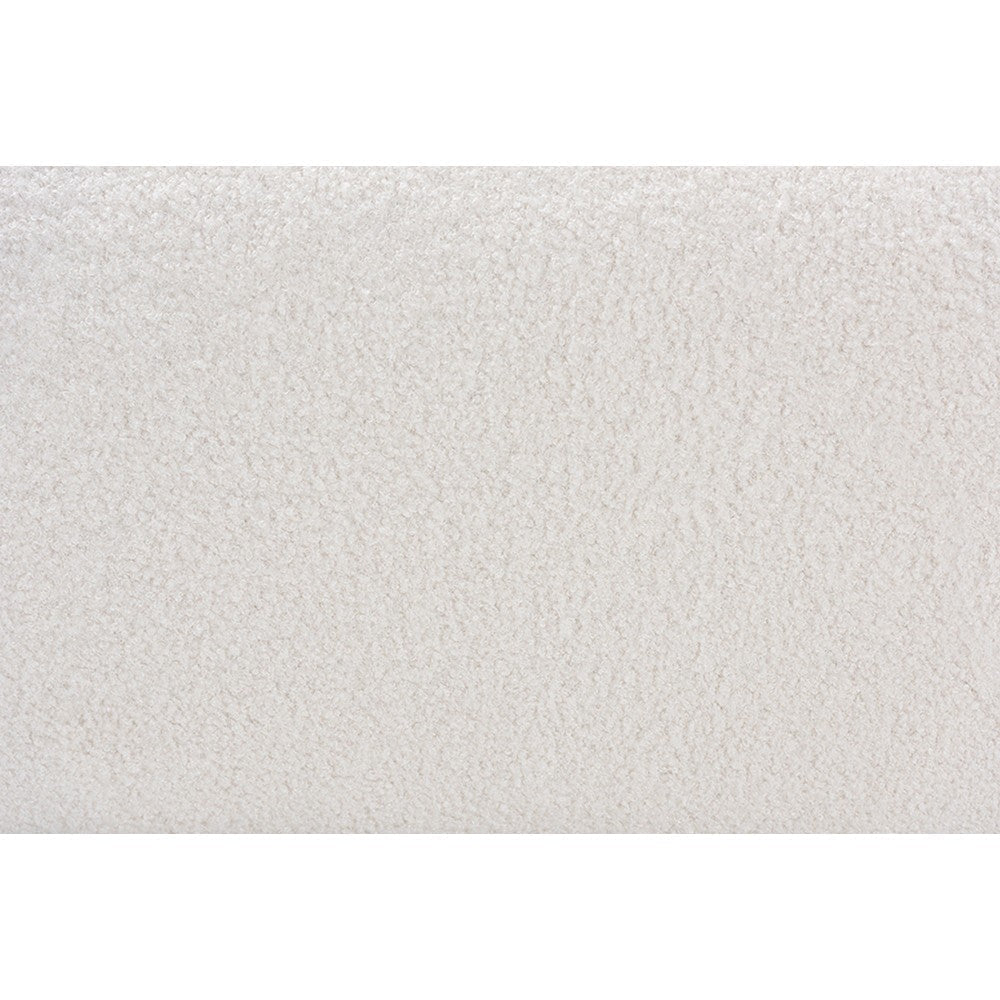 Baxton Studio Athena Modern and Contemporary Ivory Boucle Upholstered and Black Finished Wood Square Ottoman WHI-2211-Beige-Ottoman