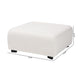 Baxton Studio Athena Modern and Contemporary Ivory Boucle Upholstered and Black Finished Wood Square Ottoman