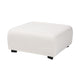 Baxton Studio Athena Modern and Contemporary Ivory Boucle Upholstered and Black Finished Wood Square Ottoman WHI-2211-Beige-Ottoman