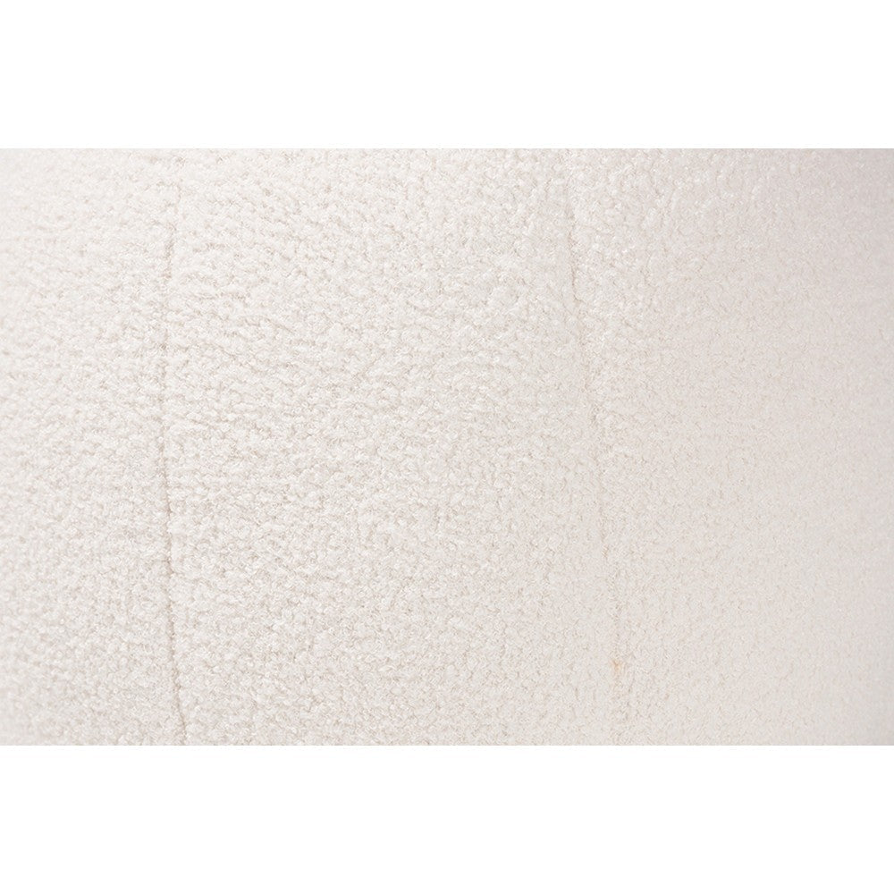 Baxton Studio Raelynn Modern and Contemporary Ivory Boucle Upholstered and Gold Metal Ottoman WHI-2212-Beige-Ottoman