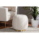Baxton Studio Raelynn Modern and Contemporary Ivory Boucle Upholstered and Gold Metal Ottoman WHI-2212-Beige-Ottoman