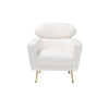 Baxton Studio Fantasia Modern and Contemporary Ivory Boucle Upholstered and Gold Metal Armchair WHI-222-Beige-CC