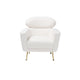 Baxton Studio Fantasia Modern and Contemporary Ivory Boucle Upholstered and Gold Metal Armchair WHI-222-Beige-CC