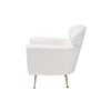 Baxton Studio Fantasia Modern and Contemporary Ivory Boucle Upholstered and Gold Metal Armchair WHI-222-Beige-CC