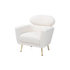 Baxton Studio Fantasia Modern and Contemporary Ivory Boucle Upholstered and Gold Metal Armchair WHI-222-Beige-CC