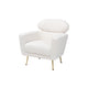 Baxton Studio Fantasia Modern and Contemporary Ivory Boucle Upholstered and Gold Metal Armchair WHI-222-Beige-CC