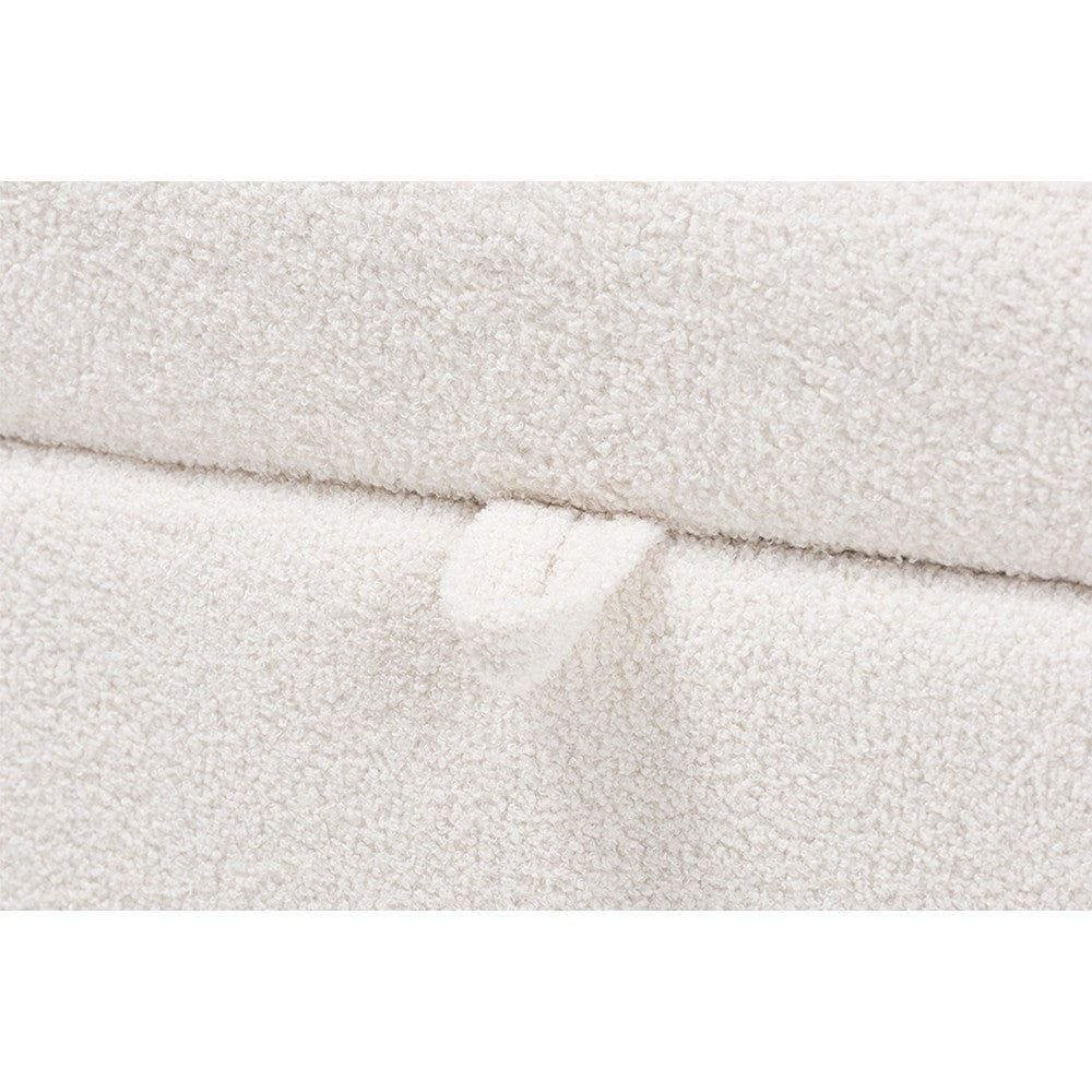 Baxton Studio Oakes Modern and Contemporary Ivory Boucle Upholstered Storage Bench WHI-225-Beige-Bench