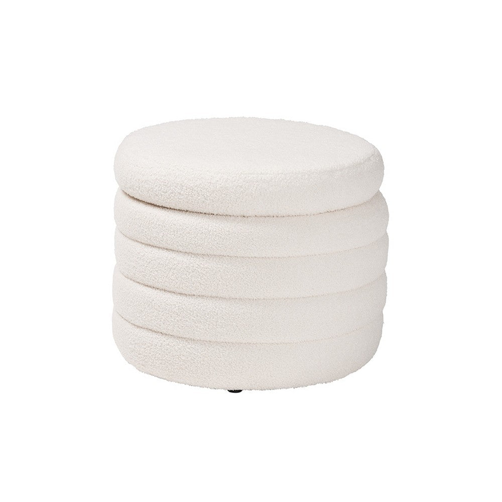 Baxton Studio Tabitha Modern and Contemporary Ivory Boucle Upholstered Storage Ottoman WHI-228-Beige-Ottoman